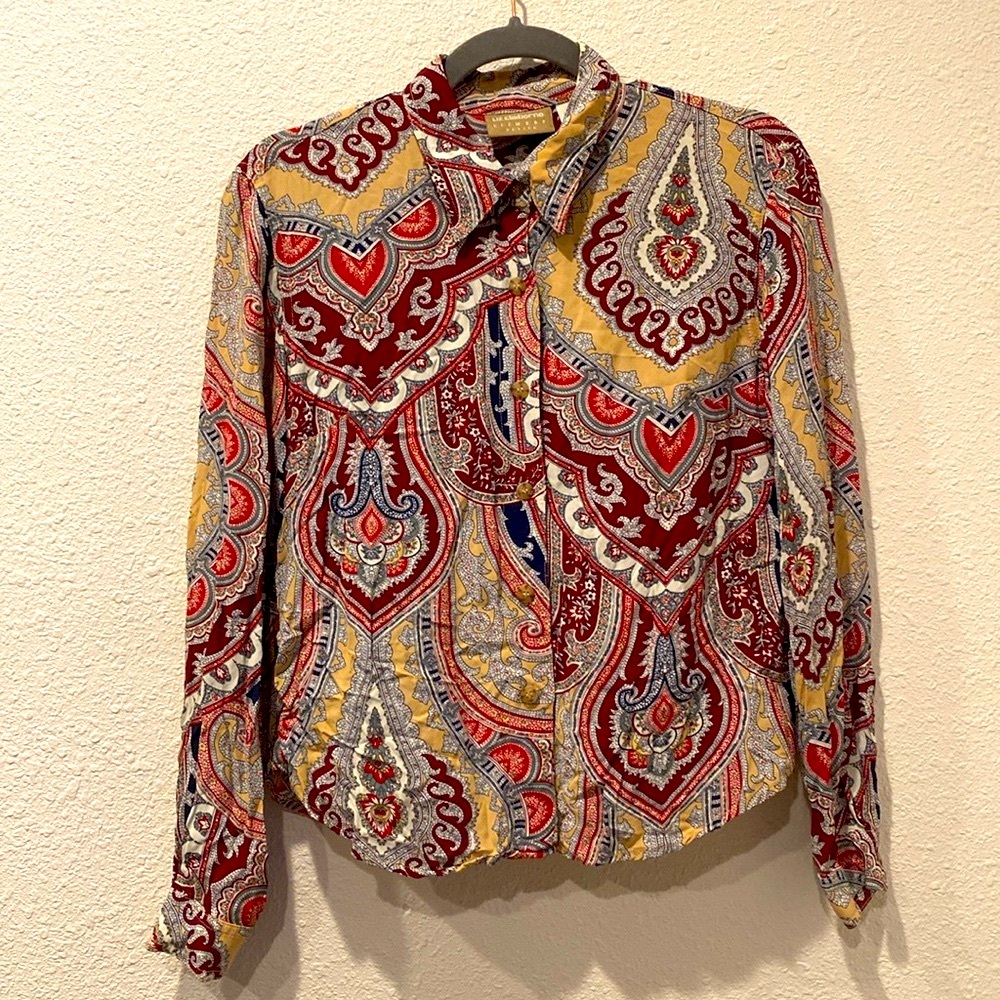 90s Liz Claiborne paisley top
